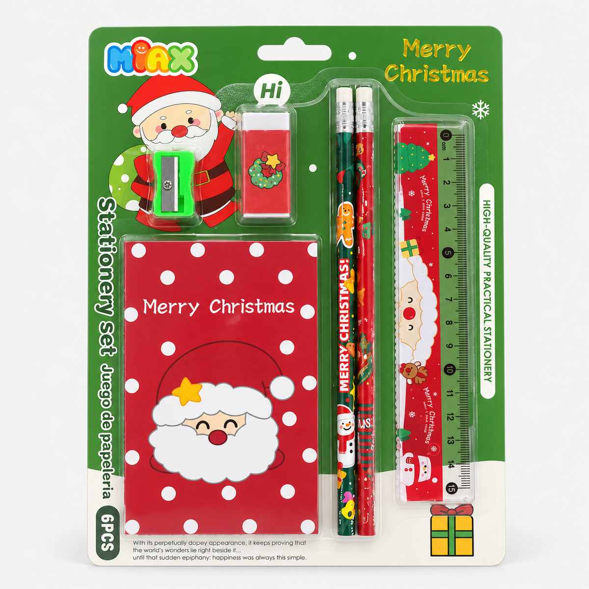 Christmas stationery set Santa design in its pack