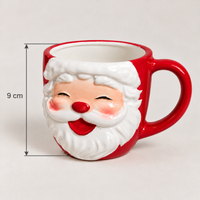 Smiling Santa face mug measurements: 9 cm high