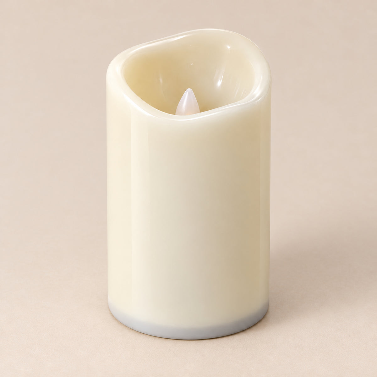 Ivory LED pillar candle, 12 cm, switched off