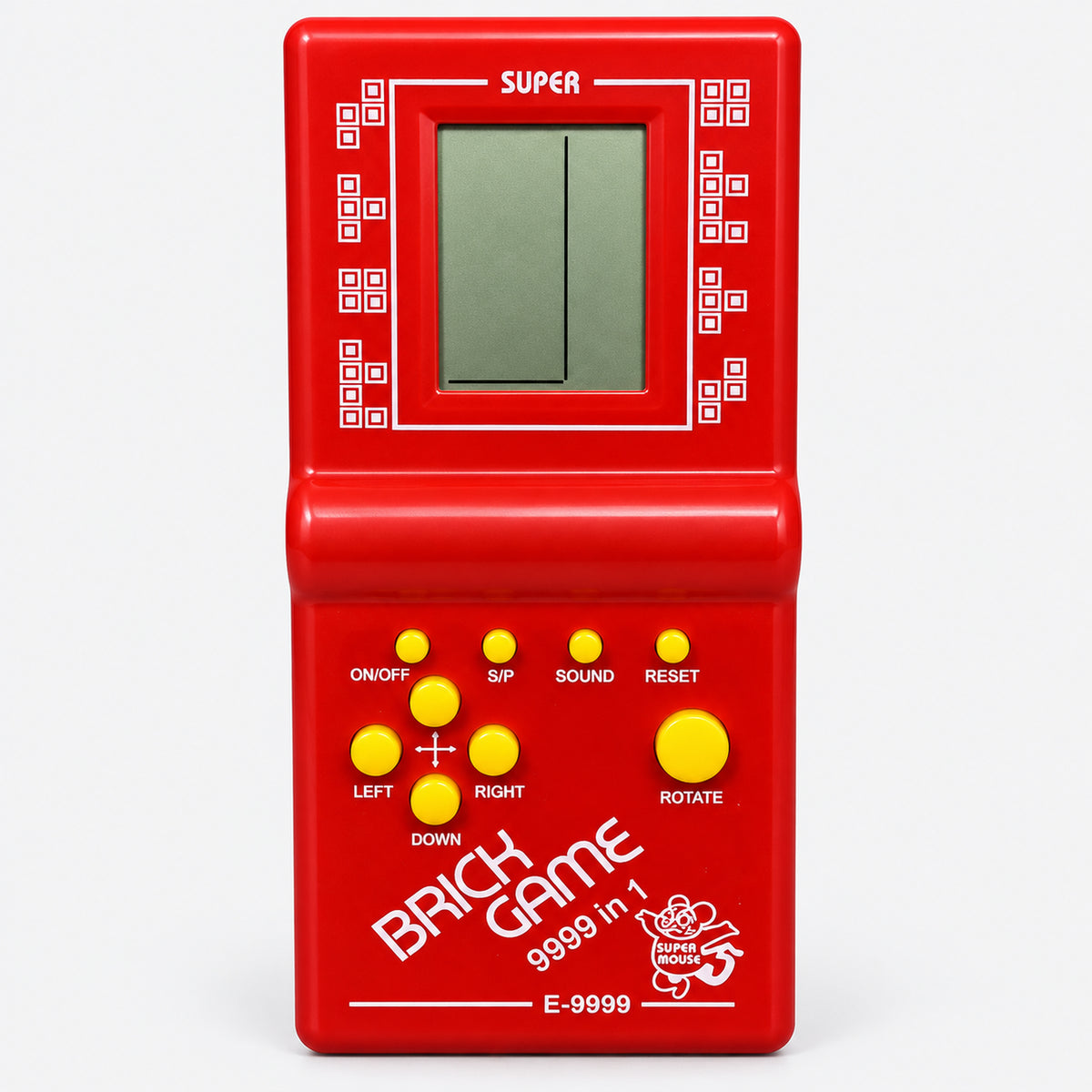 Red retro brick game handheld console