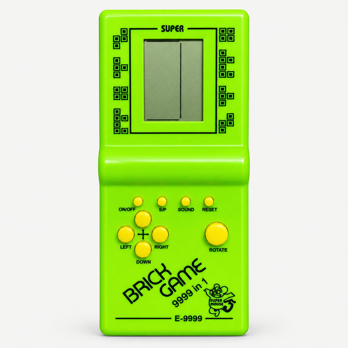 Green retro brick game handheld console