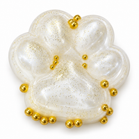 White transparent glitter paw squishy