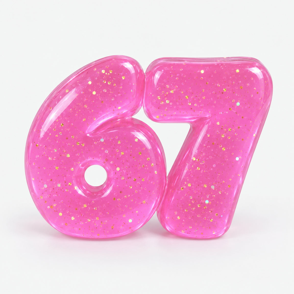 Surprise 67 squishy in pink glitter