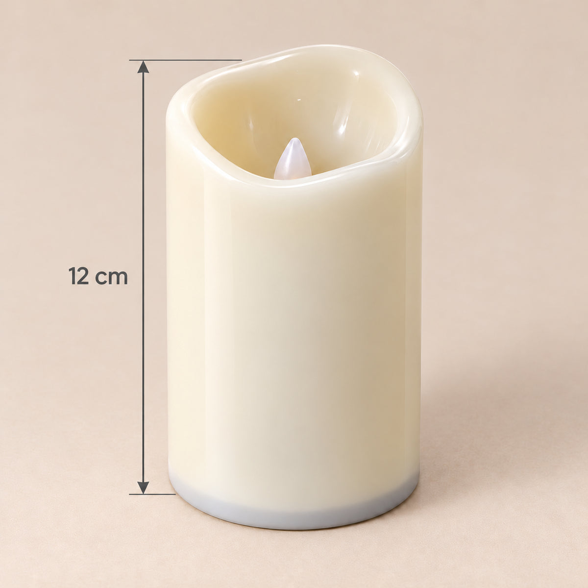 LED pillar candle measurements: 12 cm high