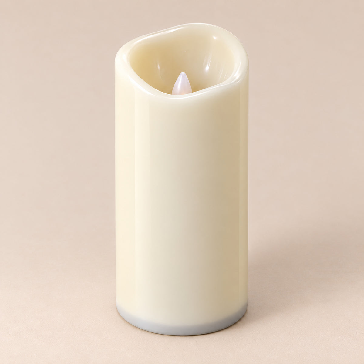 Ivory LED pillar candle, 15 cm, switched off