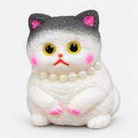Cute chubby kitty squishy with a pearl necklace