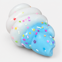 Ice cream swirl squishy in blue with sprinkles and star confetti