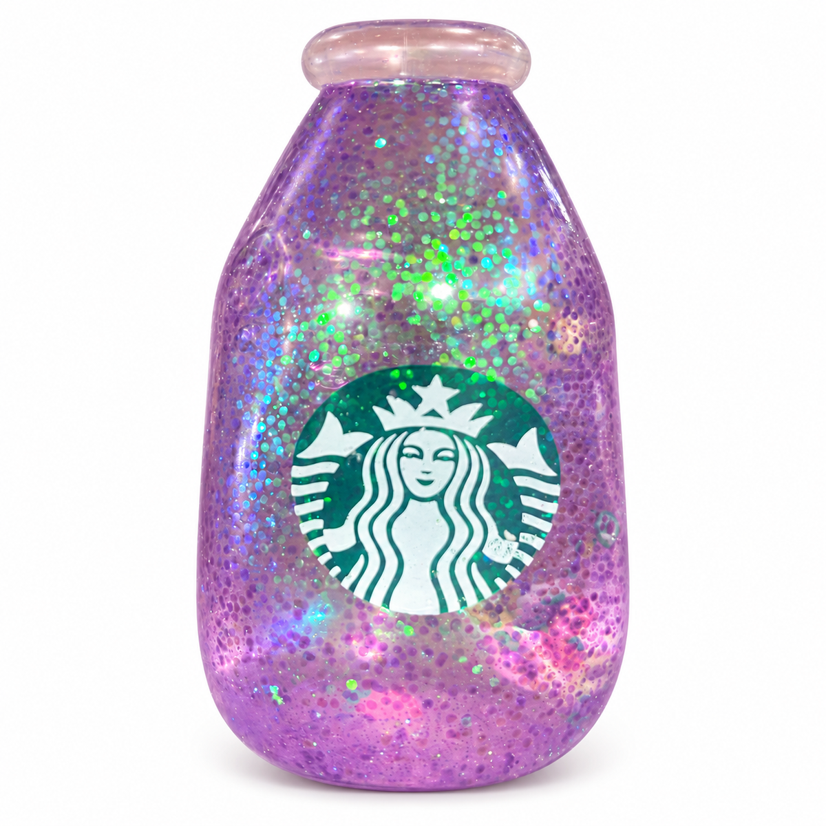 Purple glitter coffee bottle squishy