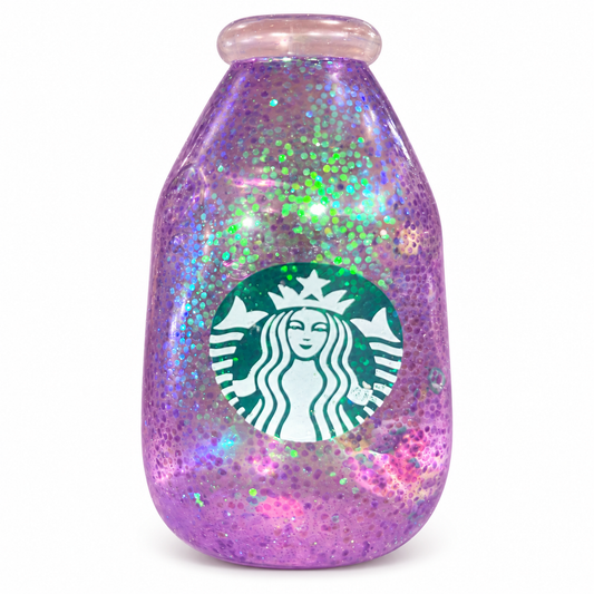 Purple glitter coffee bottle squishy