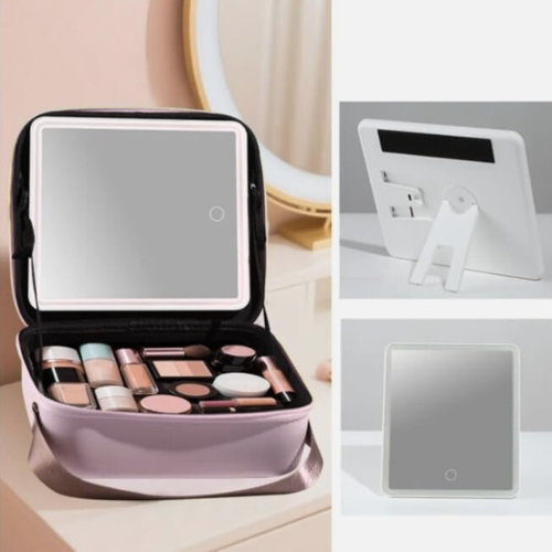 Makeup Storage Bag with LED Mirror