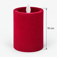Burgundy LED pillar candle measuring 10 cm tall