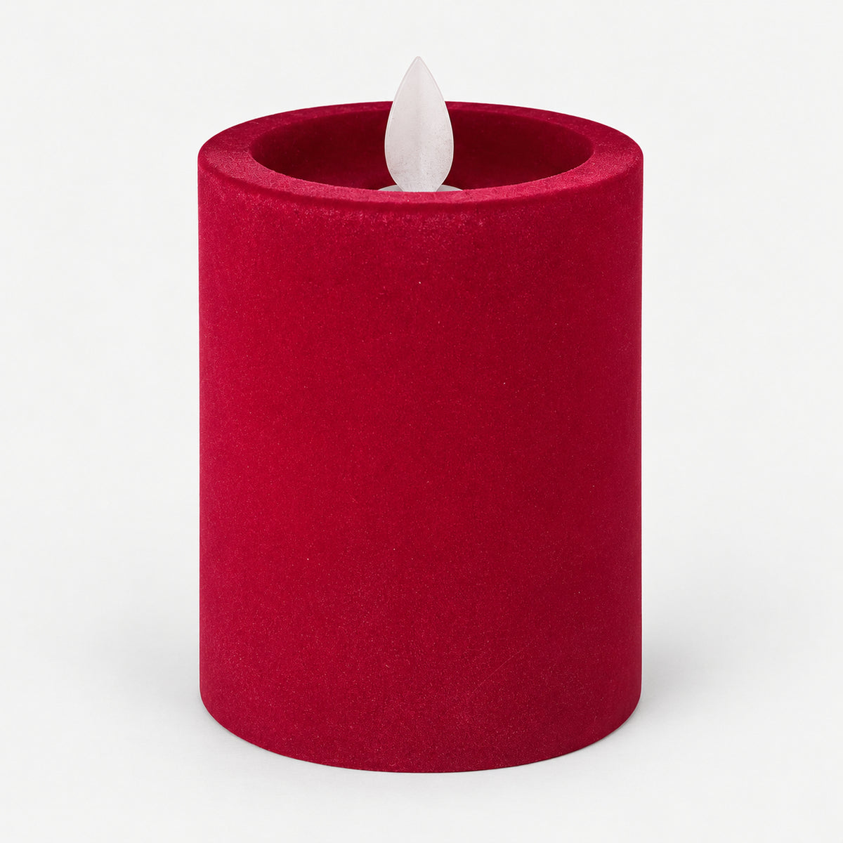 Burgundy 10 cm LED pillar candle switched off