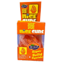 Orange soda squishy cube in its box
