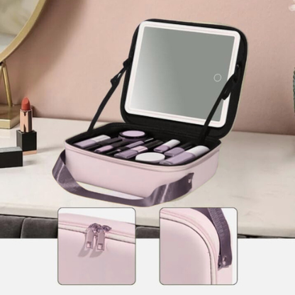Makeup Storage Bag with LED Mirror