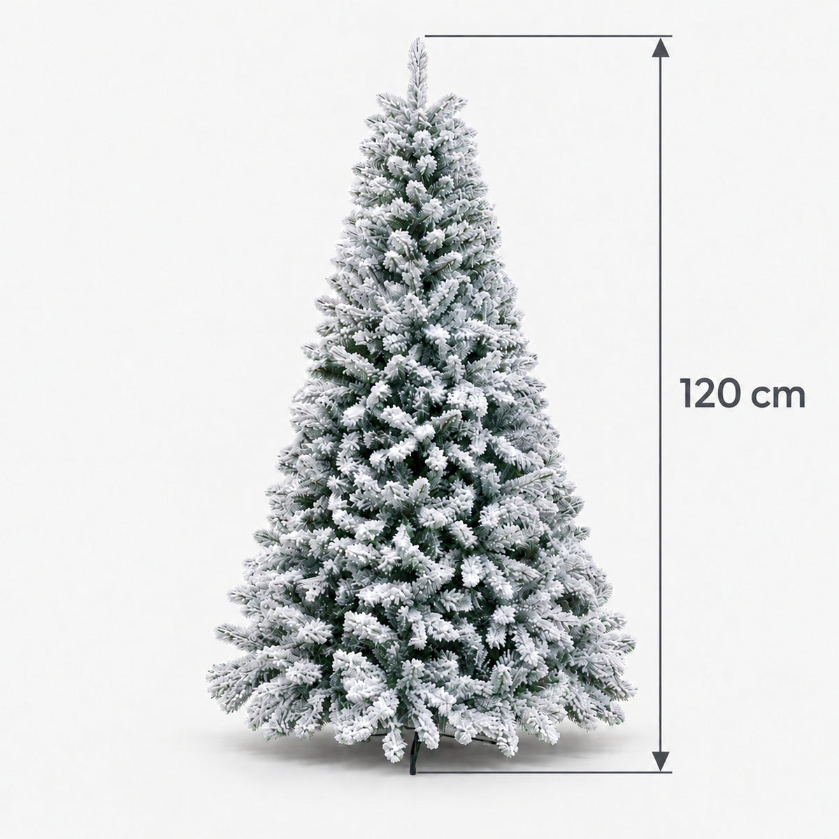 Snow flocked Christmas tree measuring 120cm tall