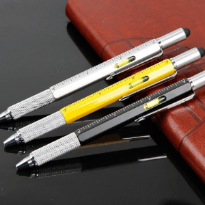 6-in-1 multifunctional pens with built-in ruler and spirit level