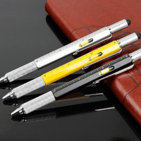 6-in-1 multifunctional pens with built-in ruler and spirit level