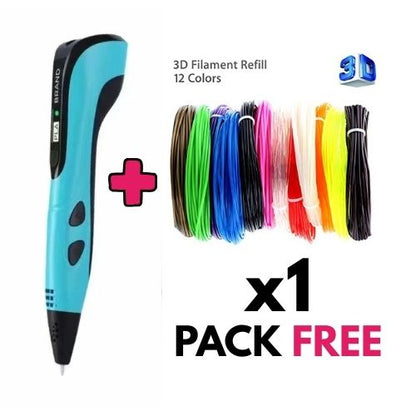 3D Print Drawing Pen + [FREE] 12 Colors Filaments Pack