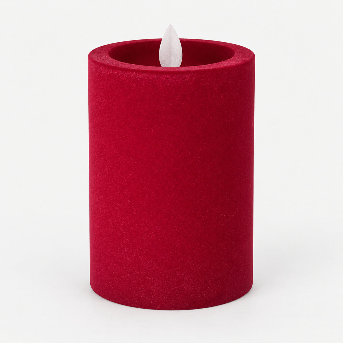 Burgundy 12.5 cm LED pillar candle switched off