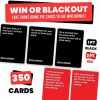 350 DO OR DRINK cards, black cards worth 1 point and red cards 2