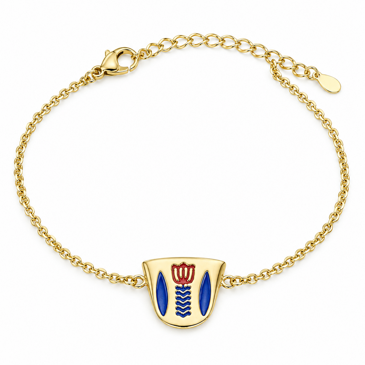 Bracelet with a Lebanese coffee cup charm and extender chain