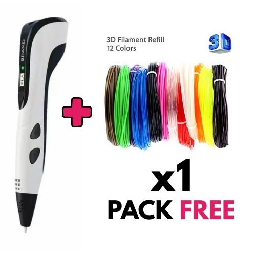 3D Print Drawing Pen + [FREE] 12 Colors Filaments Pack