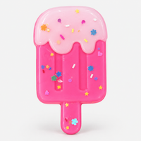 Popsicle squishy in pink with sprinkles and flower confetti