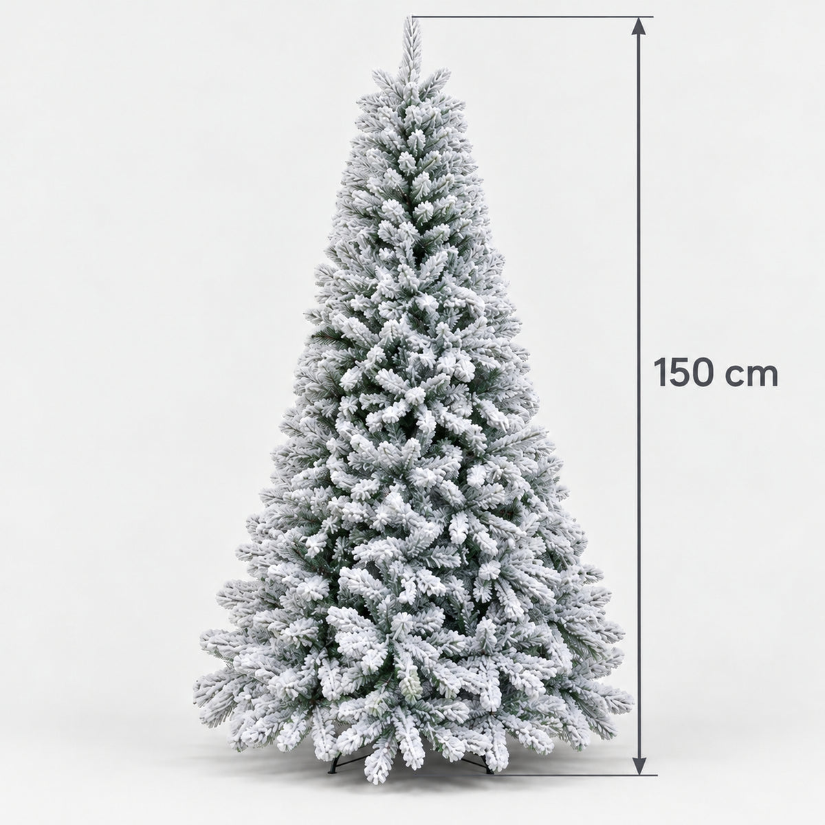 Snow flocked Christmas tree measuring 150cm tall
