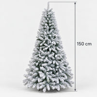 Snow flocked Christmas tree measuring 150cm tall