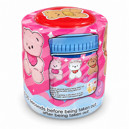 Bear surprise plush jar with red lid