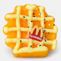 Waffle squishy with a golden crust and creamy lattice top