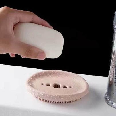 2 in 1 Soap Holder Silicone Brush