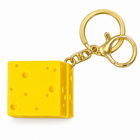 Yellow cheese block fidget clicker keychain