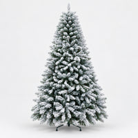 Snow flocked Christmas tree, 180cm, with white snowy branches