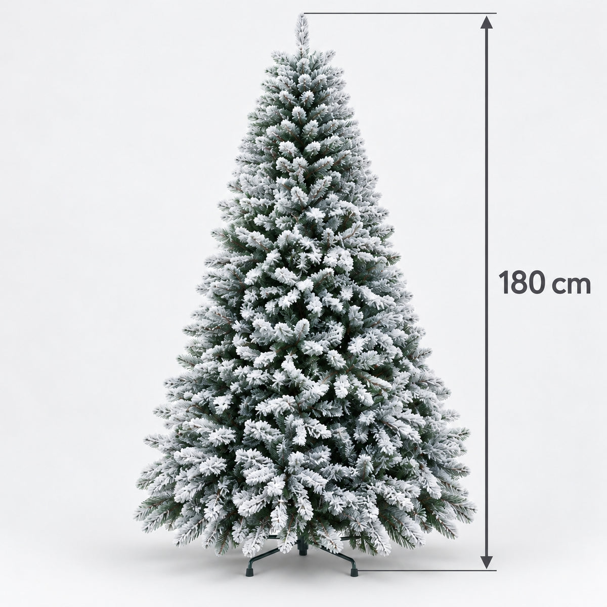 Snow flocked Christmas tree measuring 180cm tall