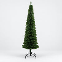 Slim pencil Christmas tree, 210cm, with a black metal stand