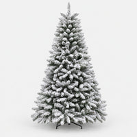 Snow flocked Christmas tree, 210cm, with white snowy branches
