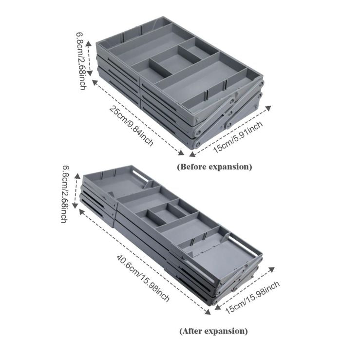 Expandable 2-Tier Drawer Organizer