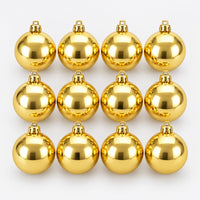 12 shiny gold Christmas balls, 4 cm each