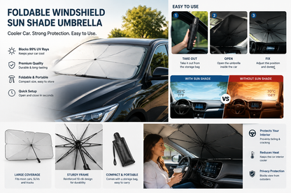 Foldable Windshield Sun Shade Umbrella
