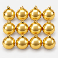 12 shiny gold Christmas balls, 6 cm each