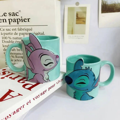 Stitch and Angel Glass Mug Set x2