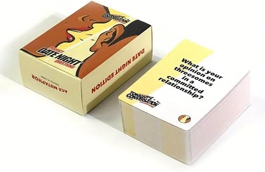 Perfect Date Night Questions box with a sample question card