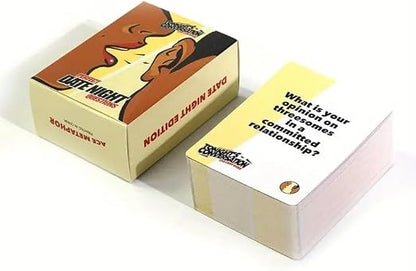 Perfect Date Night Questions box with a sample question card