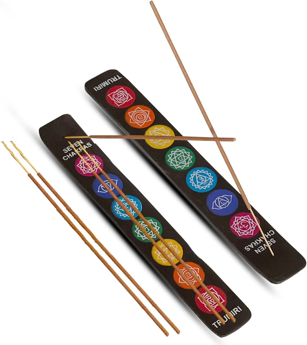 Seven Chakra Wooden Incense Stick Holder