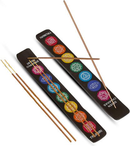 Seven Chakra Wooden Incense Stick Holder