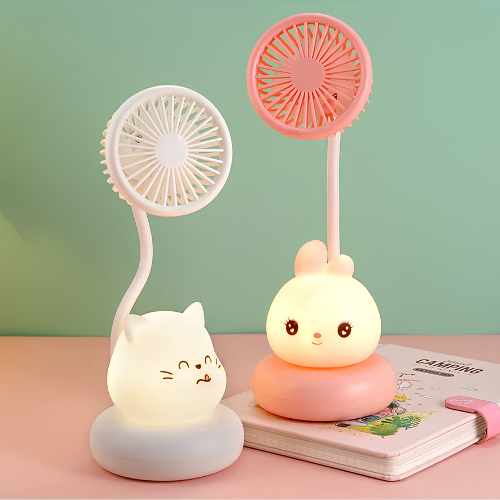 2-in-1 Cute Fan & Night Light