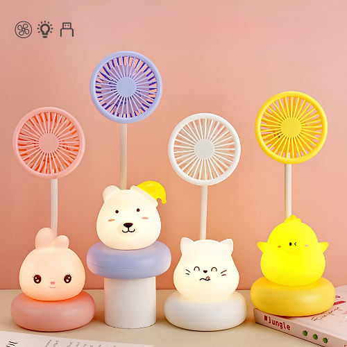2-in-1 Cute Fan & Night Light