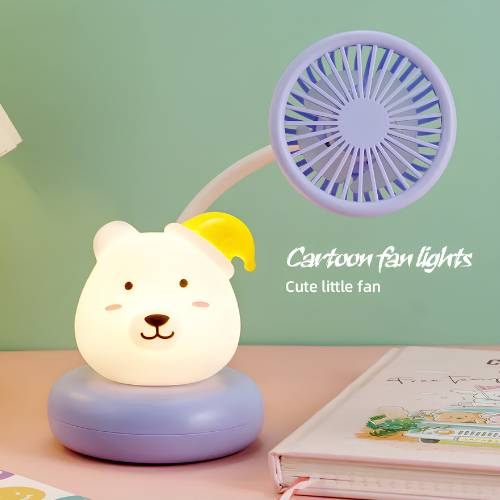 2-in-1 Cute Fan & Night Light