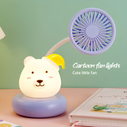 2-in-1 Cute Fan & Night Light